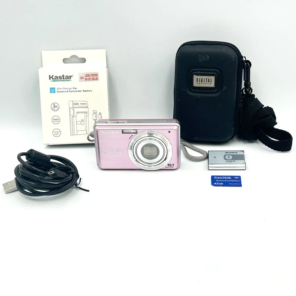 Sony Cyber-shot DSC-S950 10.1MP Pink Digital Camera Bundle 4xZoom Tested Working
